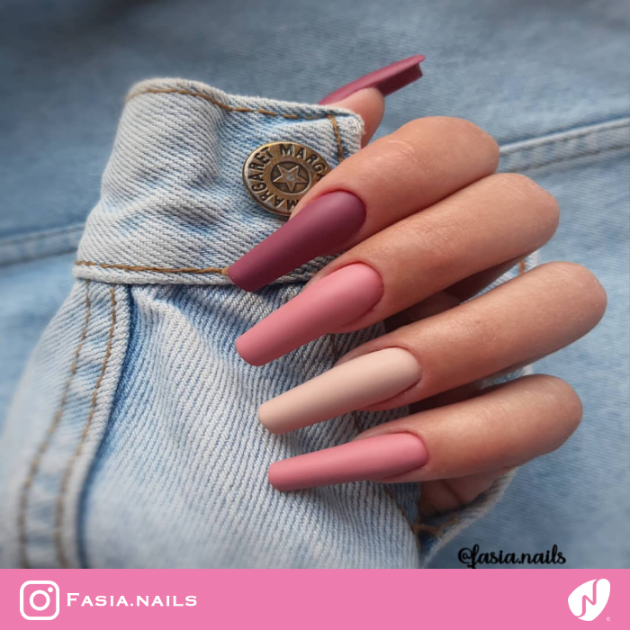 Matte Coffin Nails